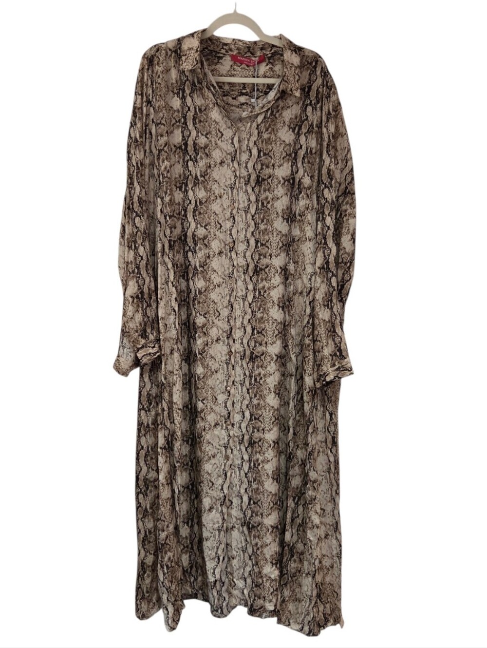 Marina Rinaldi Sport "DECALOGO" Brown Gold Viscose Shirt Dress Size 20W (29) NWT
